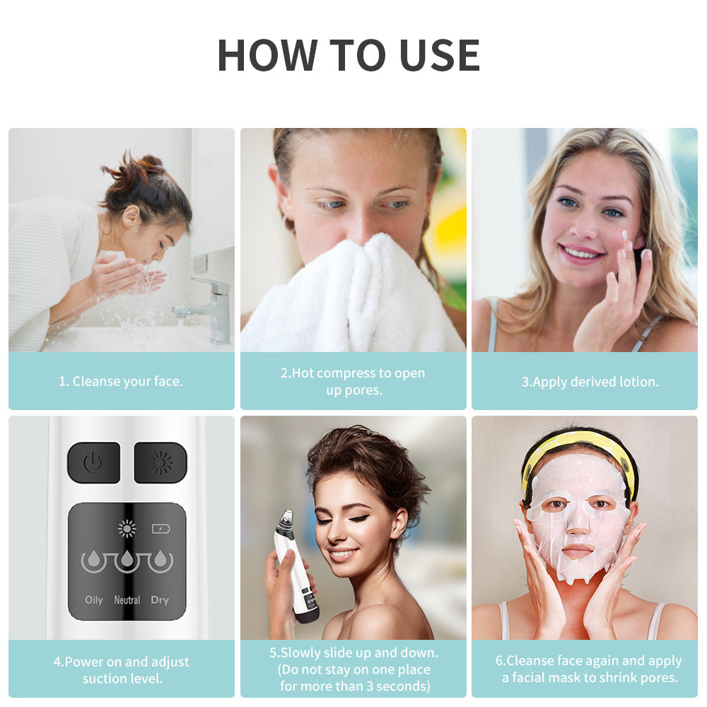 Electric Blackhead Remover & Facial Pore Vacuum – Skin Scrubber & Acne Cleaner Tool
