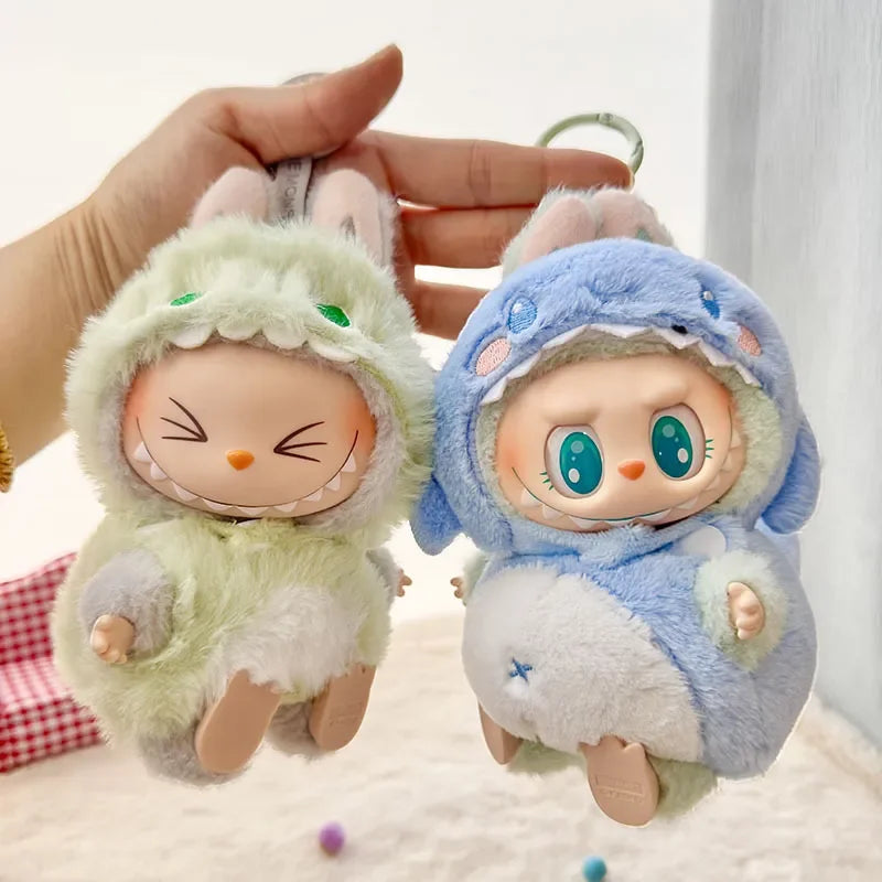 Labubu Plush Doll Set – Cute Monkey, Shark, Dinosaur & More (Keychain Soft Toy)