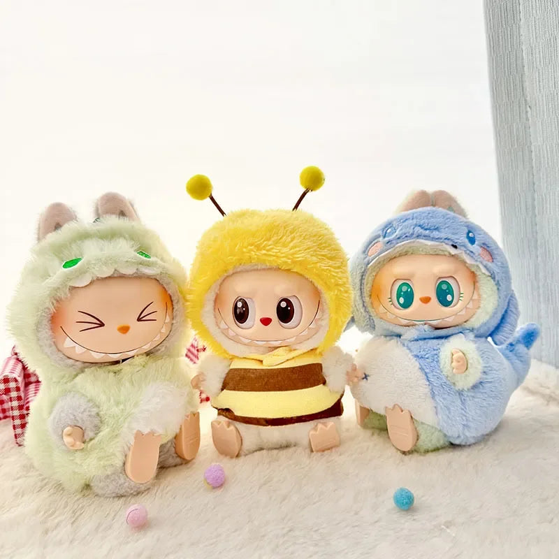 Labubu Plush Doll Set – Cute Monkey, Shark, Dinosaur & More (Keychain Soft Toy)