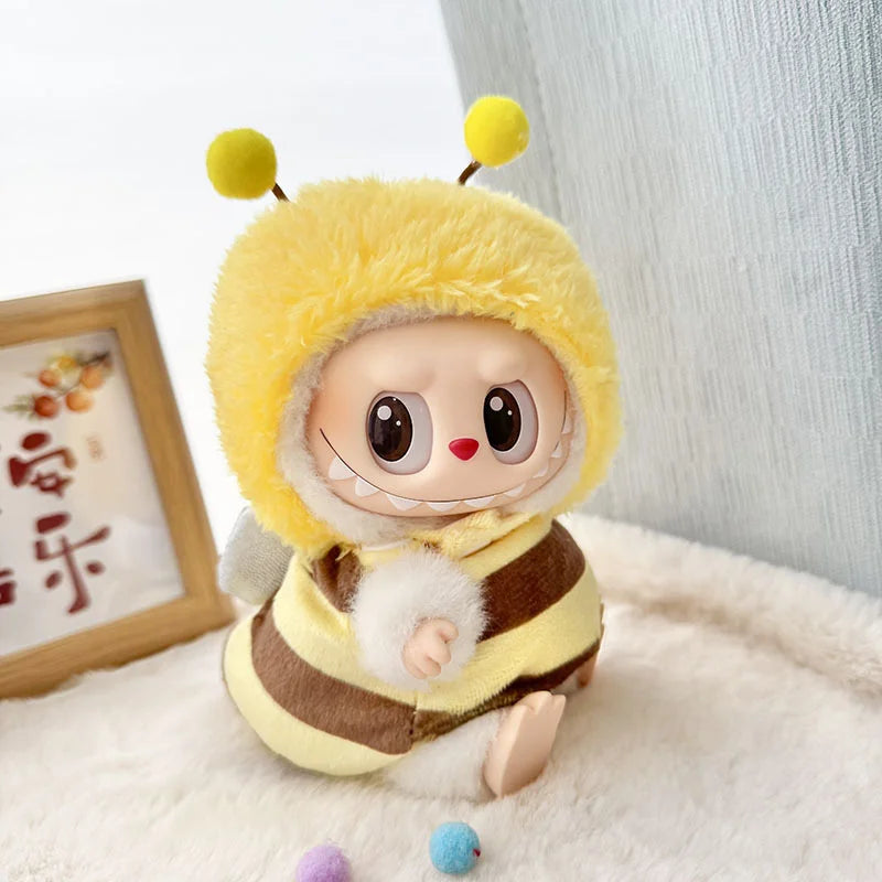 Cute Labubu Doll Clothes & Accessories – Fits 15–17cm Dolls | Bee, Dinosaur, Shark, Baby Styles & More