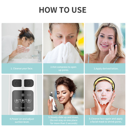 Electric Blackhead Remover & Facial Pore Vacuum – Skin Scrubber & Acne Cleaner Tool