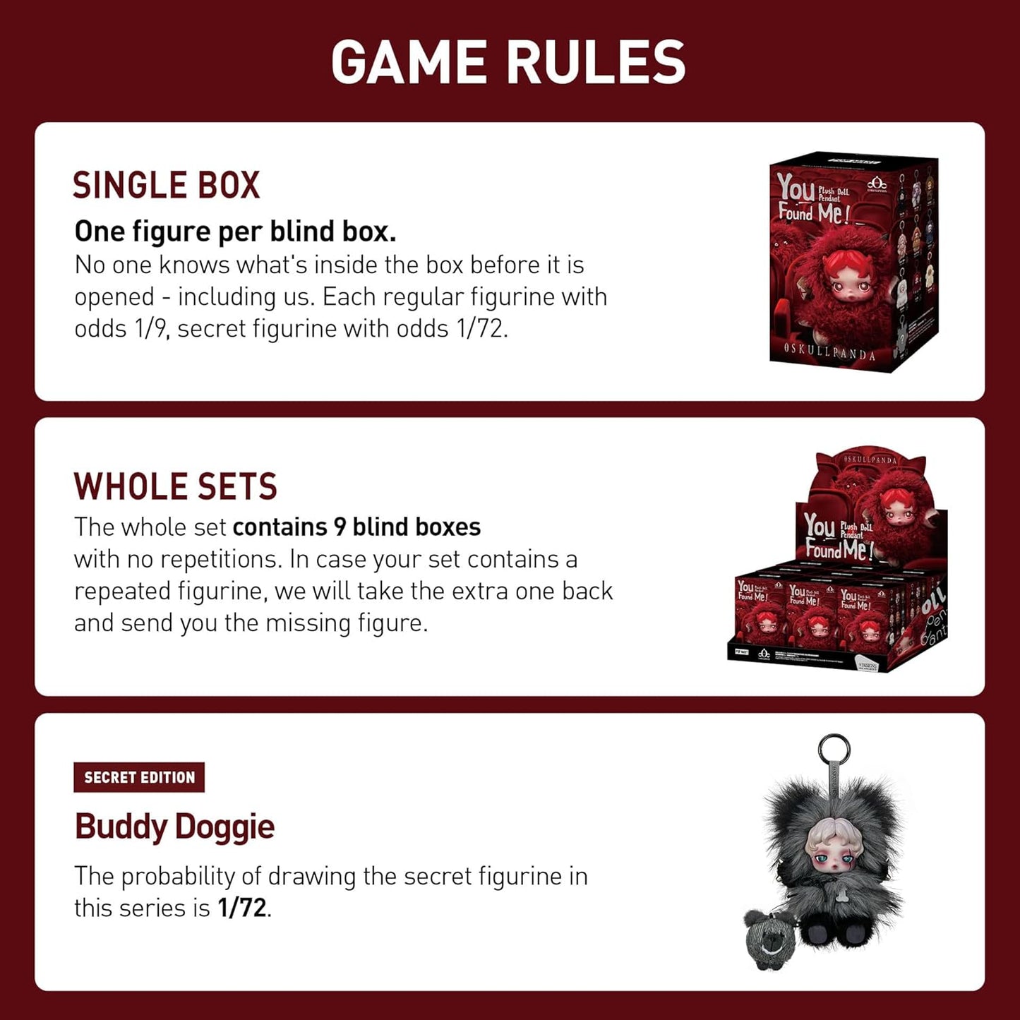 Discover the Exciting Skullpanda 'You Found Me!' Plush Doll Pendant Blind Box - A Must-Have Collector's Item for Kids and Teens!