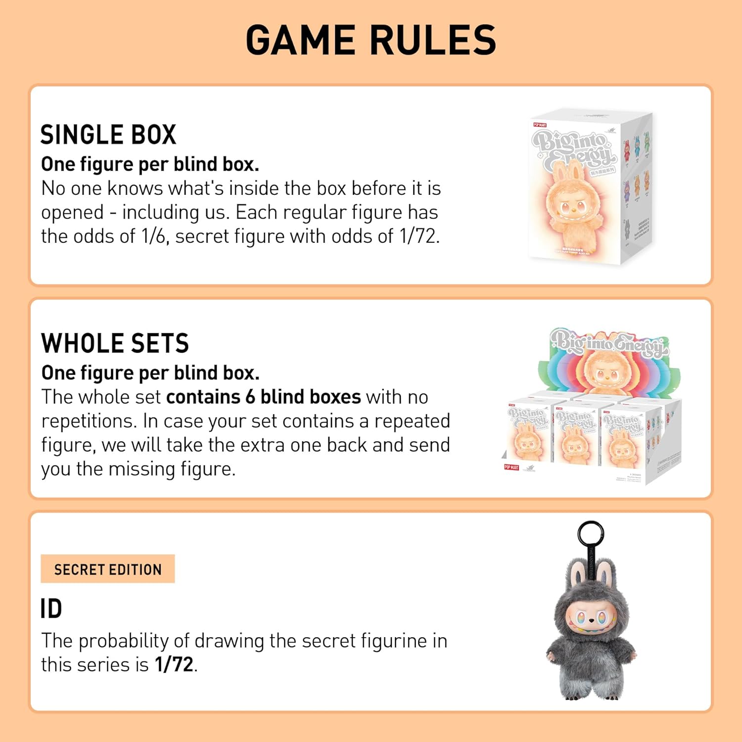 POP MART The Monsters Big Into Energy Series – Vinyl Plush Pendant Blind Box Collectible Figure (1 Random Design)