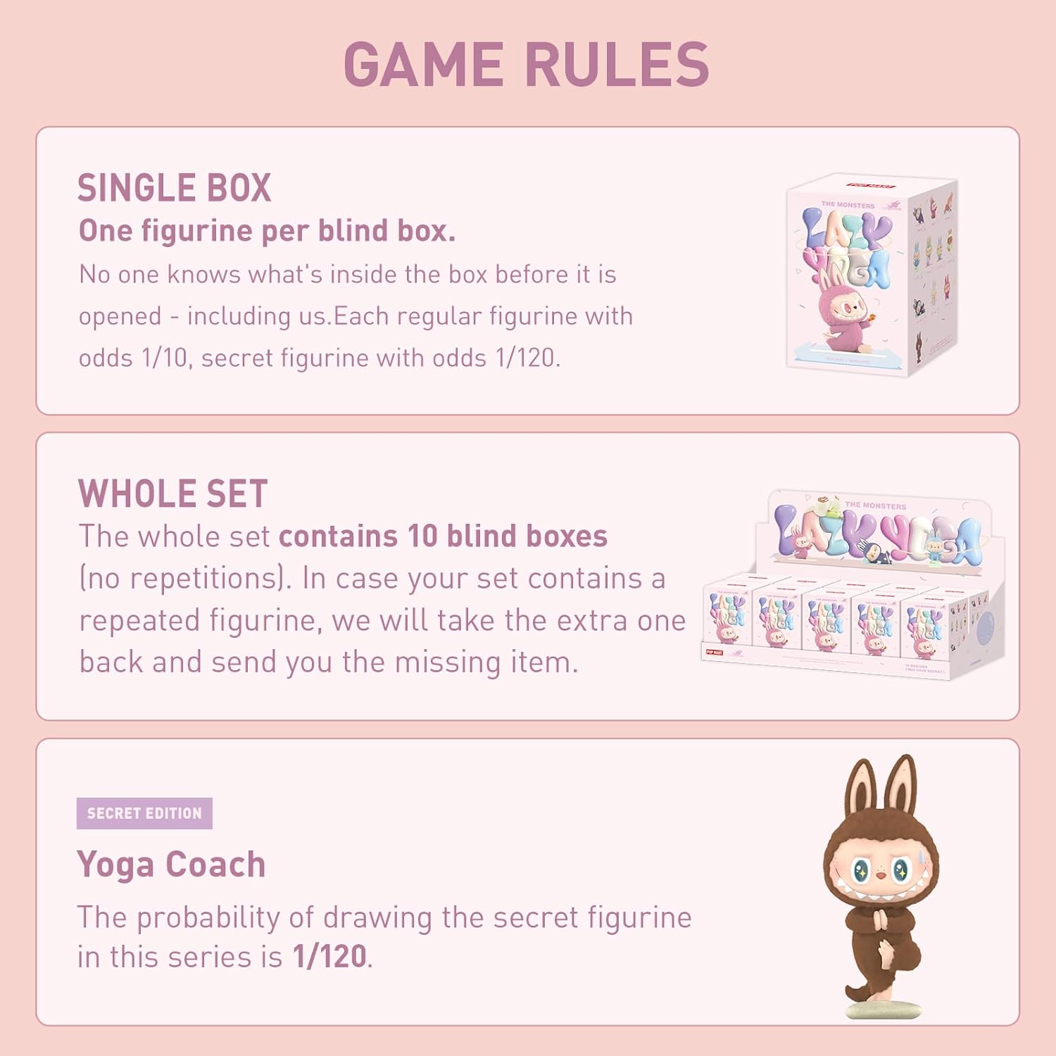 POP MART The Monsters Lazy Yoga Series – Complete 10-Piece Blind Box Collectible Figures Set | Random Design, Premium Quality, Authentic Guarantee