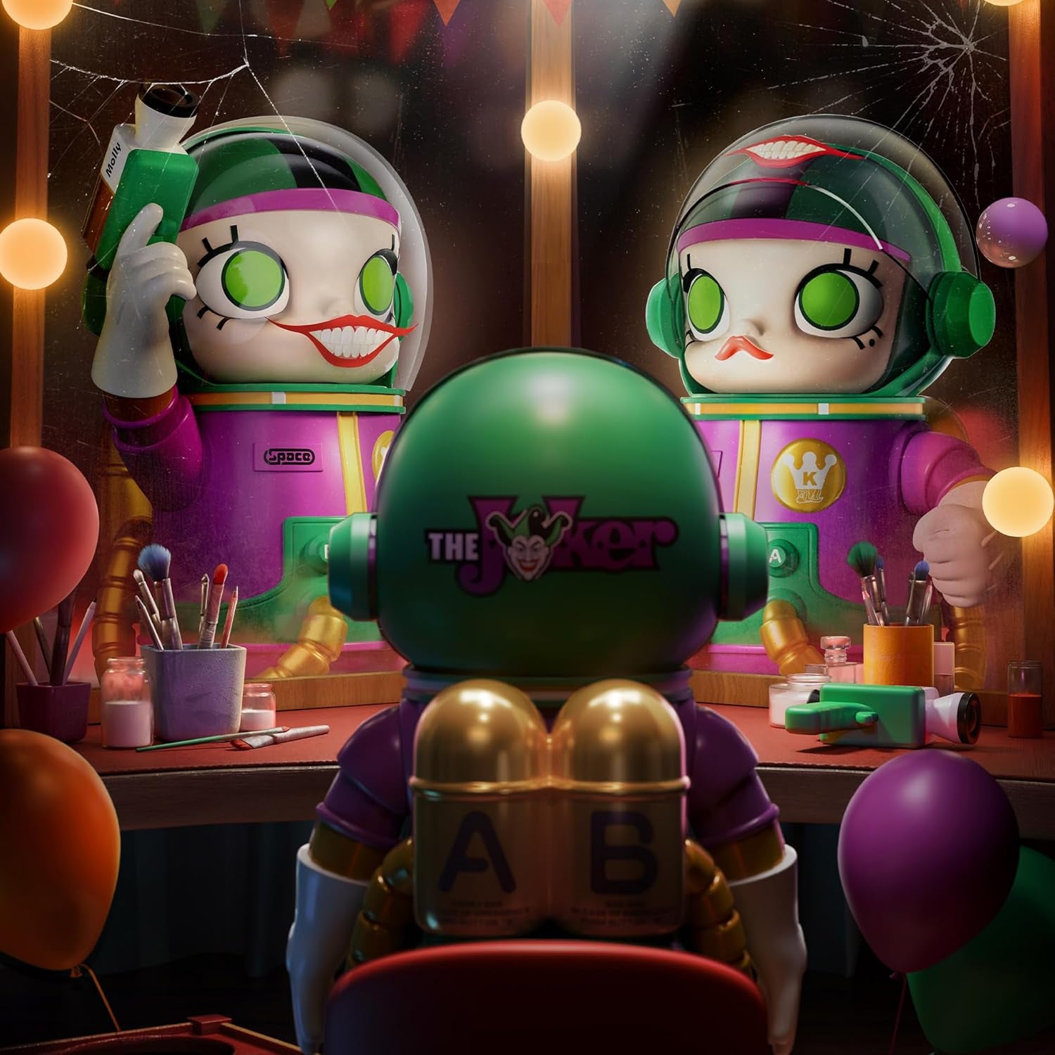 Mega Space Molly 400% Joker Collection Figurine - Exquisite 11.8 Inch Collectible Art Toy for Modern Home Décor