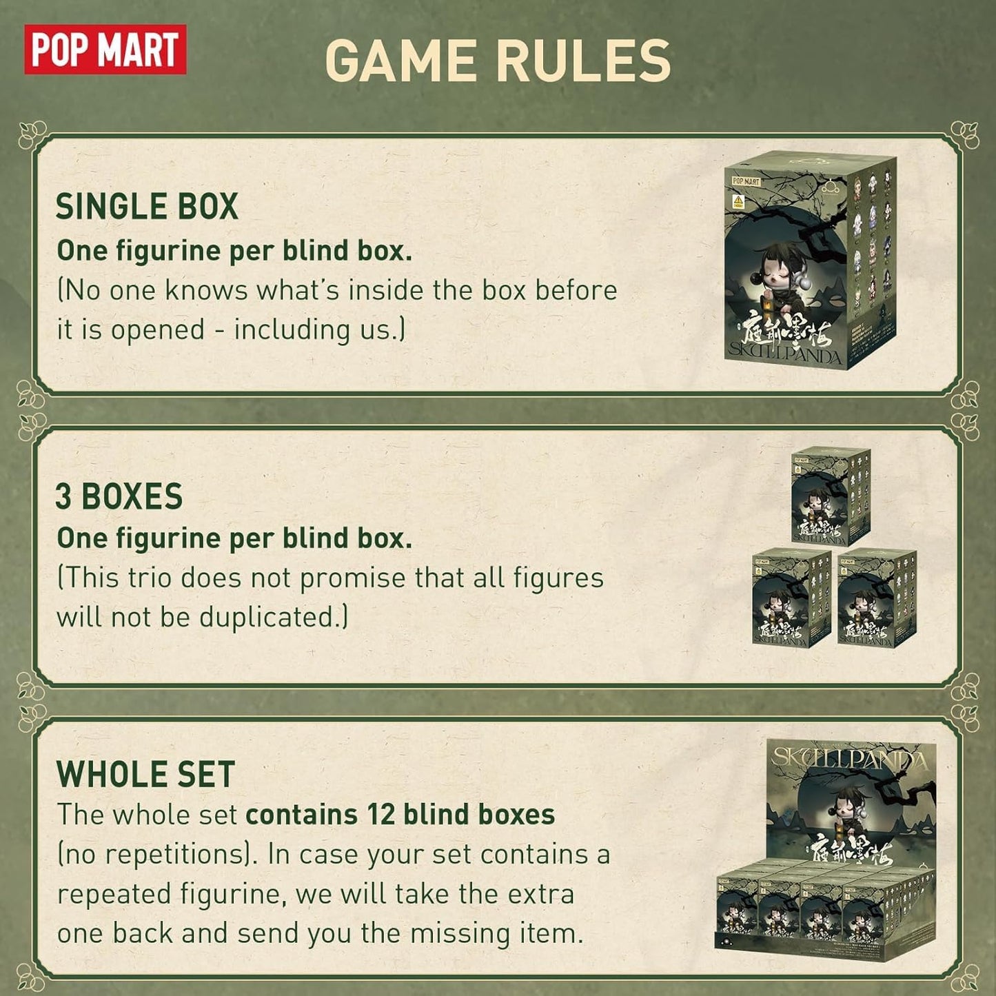 Discover the Exciting SKULLPANDA The Ink Plum Blossom Series Blind Box Figures - Perfect Collectibles for Home Decor and Gift-Giving!