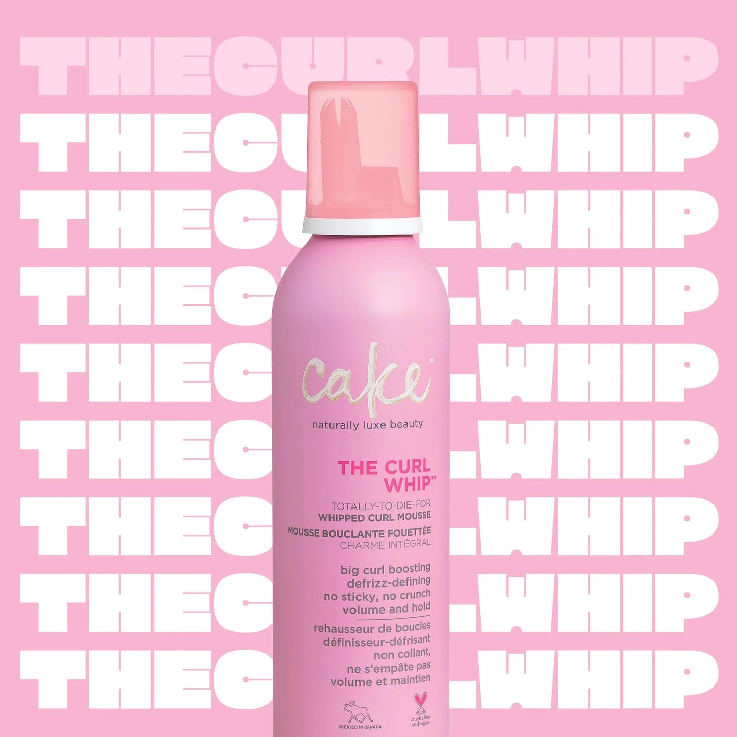 Cake Beauty Whipped Curl Defining & Volumizing Mousse – Aloe Vera Vitamin E for Flexible Hold - Vegan No Heat Curls Wavy Curly Hair Sulfate Cruelty Free Products For Women 8.4 Fl Oz (Pack of 1)