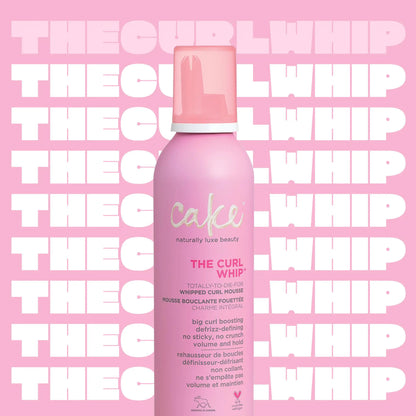 Cake Beauty Whipped Curl Defining & Volumizing Mousse – Aloe Vera Vitamin E for Flexible Hold - Vegan No Heat Curls Wavy Curly Hair Sulfate Cruelty Free Products For Women 8.4 Fl Oz (Pack of 1)